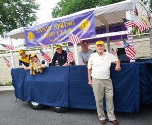 The Lions Float that appeared in the 2013 Olney Days Parade.  Pictured: Lions all, Warren Derrick, Greg Fuller, Raye Litten, David Hull, Larry Kenney